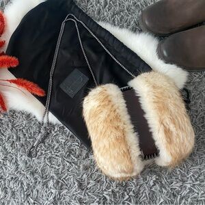 Maison Du Posh Fur and Leather Mini Bag / Clutch